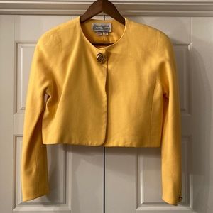 Vintage Richard warren Constance Saunders wool 90s cropped mustard yellow blazer